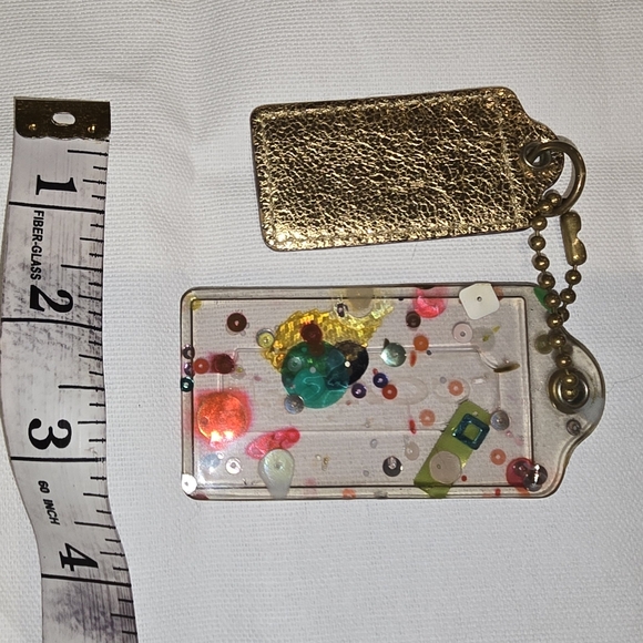 Coach Gold and Multicolor Logo Purse Charms Keychain - Picture 8 of 8